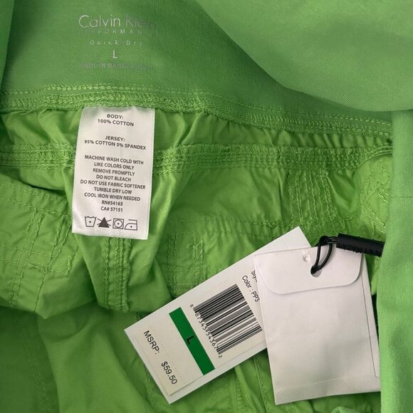 NWT Calvin Klein Performance Maternity Convertible Cargo Pants Neon Green Large - Picture 7 of 7